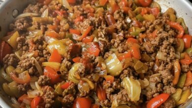 Cabbage and Ground Beef Skillet in a pot