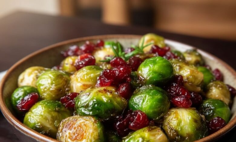 Roasted Brussels Sprouts with Cranberry-Orange Glaze