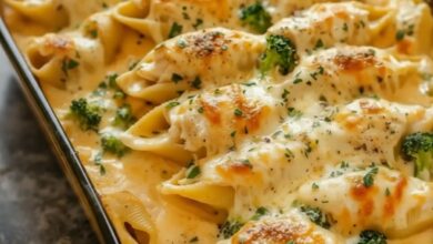 Chicken Broccoli Alfredo Stuffed Shells