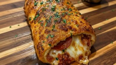 Cheesy Stuffed Stromboli with Sausage & Pepperoni