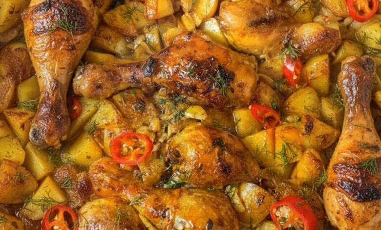 Garlic Roasted Chicken & Potatoes