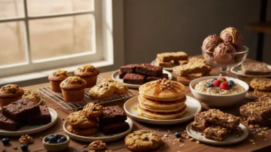 Recipes using protein powder featuring pancakes, muffins, cookies, brownies, protein bars, oatmeal, and protein ice cream