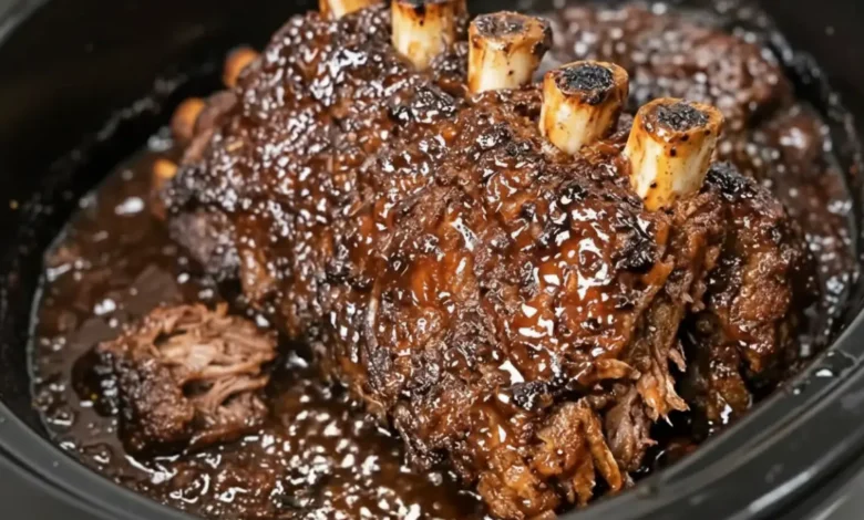 Cola ribs slow cooker recipe with tender pork ribs coated in rich, glossy cola sauce, slow cooked until fall-off-the-bone