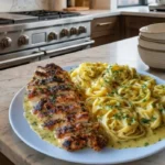 Creamy Garlic Parmesan Chicken with Fettuccine