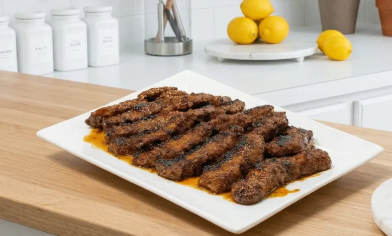 Grill Pan Honey Glazed Steak Strips