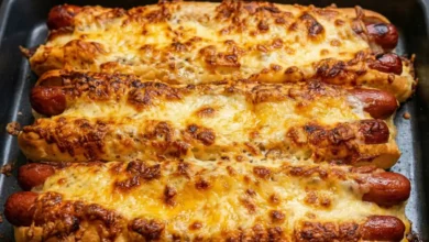 Crispy Cheesy Baked Hot Dogs