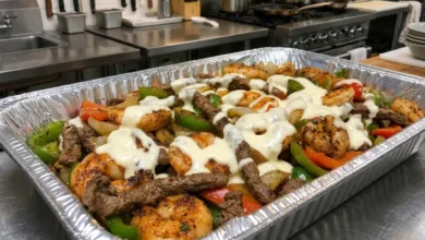 Shrimp & Steak Fajita Bowl with Creamy Sauce
