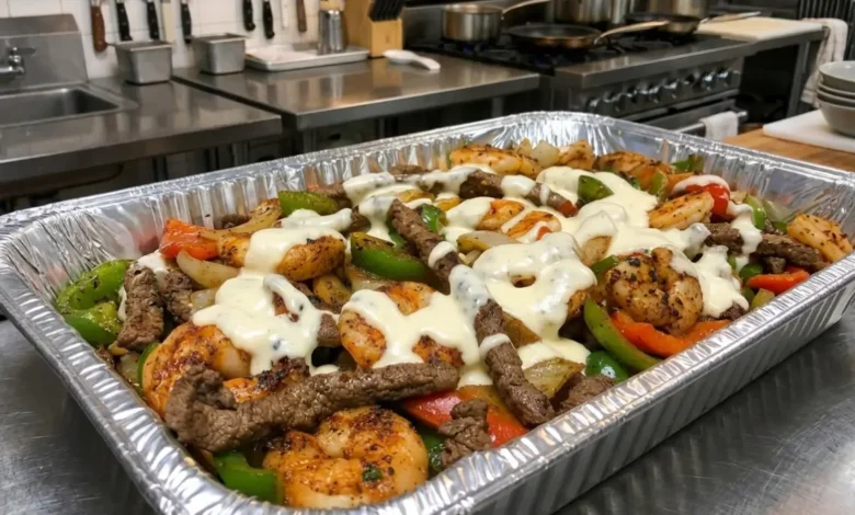 Shrimp & Steak Fajita Bowl with Creamy Sauce
