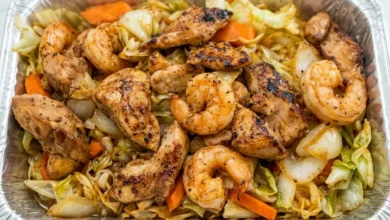 Hibachi Chicken & Shrimp Cabbage Bowl Recipe