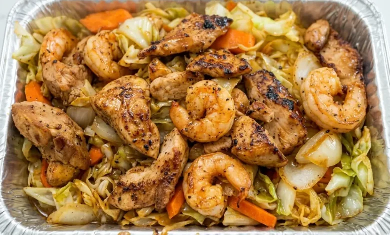 Hibachi Chicken & Shrimp Cabbage Bowl Recipe