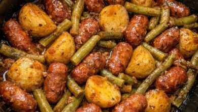 crockpot sausage green beans and potatoes