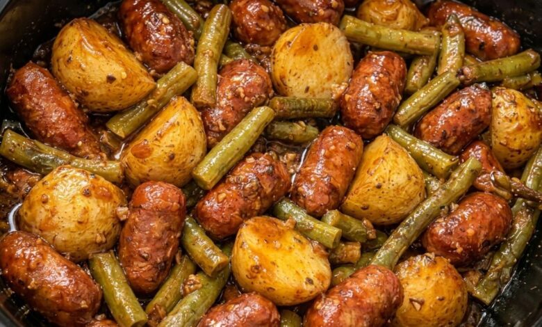 crockpot sausage green beans and potatoes