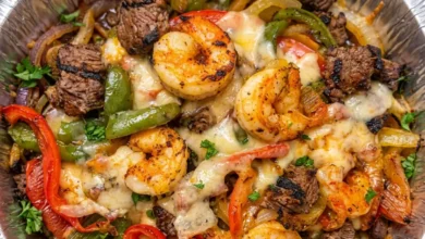 Cheesy Steak and Shrimp Skillet Bowl