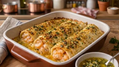 Creamy Garlic Parmesan Shrimp Roll-Ups Recipe