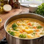 Crockpot Potato Broccoli Cheddar Soup Recipe