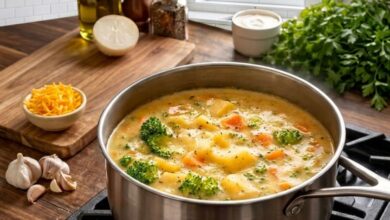 Crockpot Potato Broccoli Cheddar Soup Recipe