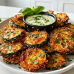 Crispy Zucchini Chips with Basil Mayo