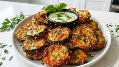 Crispy Zucchini Chips with Basil Mayo