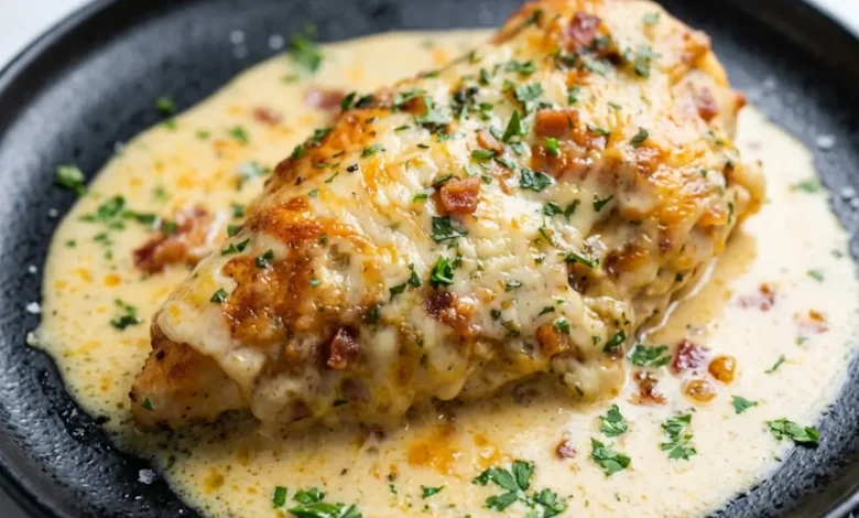 Smothered Cheesy Sour Cream Chicken
