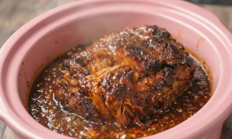 slow cooker BBQ pulled beef