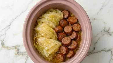 Slow cooker cabbage and sausage