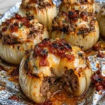 Cheese and Bacon Stuffed Onions