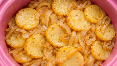 Crock Pot Potatoes and Caramelized Onions