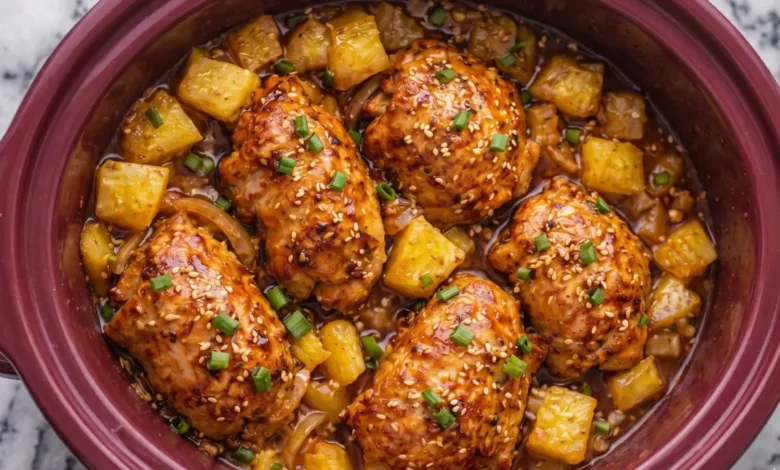 Slow Cooker Brown Sugar Pineapple Chicken