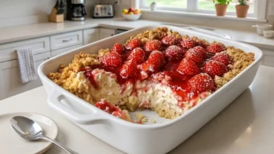 Strawberry Cheesecake Dump Cake
