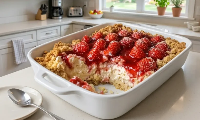 Strawberry Cheesecake Dump Cake