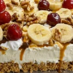 Banana Walnut Caramel Cold Cake (No Oven)