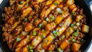 Loaded Ground Beef and Potatoes Skillet