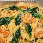 Cheesy Garlic Butter Shrimp & Spinach Pasta
