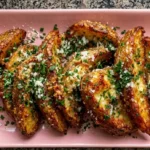 Crispy Garlic Parmesan Potato Wedges Recipe