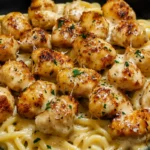 Garlic Butter Chicken Bites with Creamy Parmesan Pasta – The Ultimate Comfort Dinner for Busy Nights