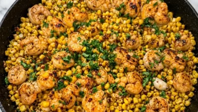 Garlic Butter Shrimp and Corn Skillet