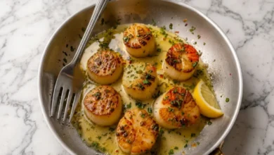 Garlic Butter Baked Scallops