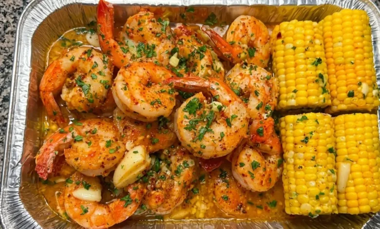 Garlic Butter Shrimp Boil Tray