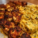 Cowboy Butter Chicken Spaghetti with Creamy Three-Cheese Sauce