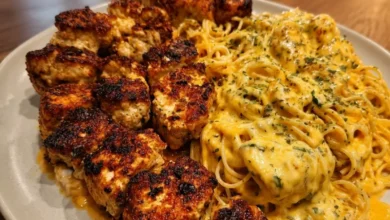 Cowboy Butter Chicken Spaghetti with Creamy Three-Cheese Sauce