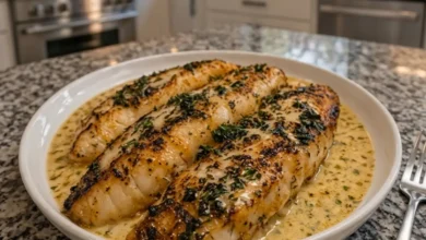 Garlic Herb Cod Fillets with Creamy Citrus Sauce