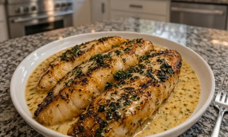 Garlic Herb Cod Fillets with Creamy Citrus Sauce