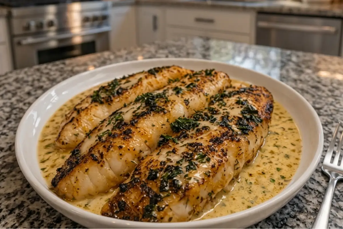 Garlic Cod Filet Garlic Herb Cod Fillets with Creamy Citrus Sauce