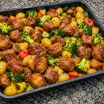 Balsamic Glazed Steak Tips and Veggies Sheet Pan
