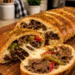 CHICKEN BACON RANCH STROMBOLI! CHEESY, GOLDEN & SO GOOD!