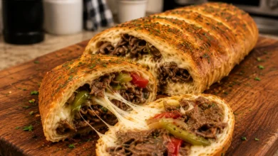 CHICKEN BACON RANCH STROMBOLI! CHEESY, GOLDEN & SO GOOD!