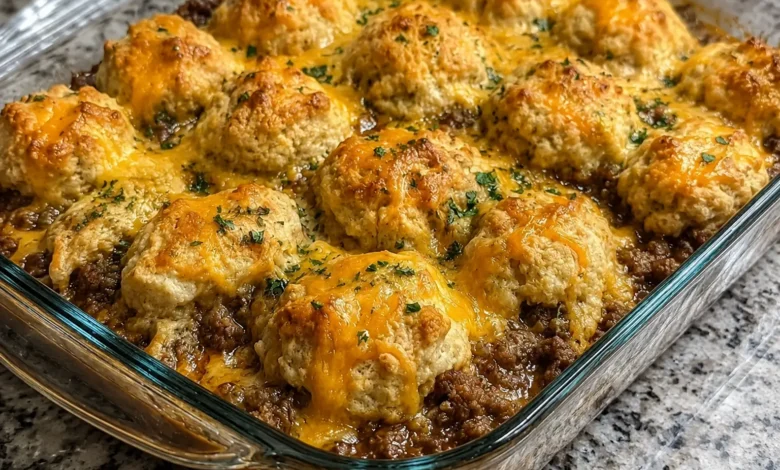 Cheddar Bay Hamburger Casserole