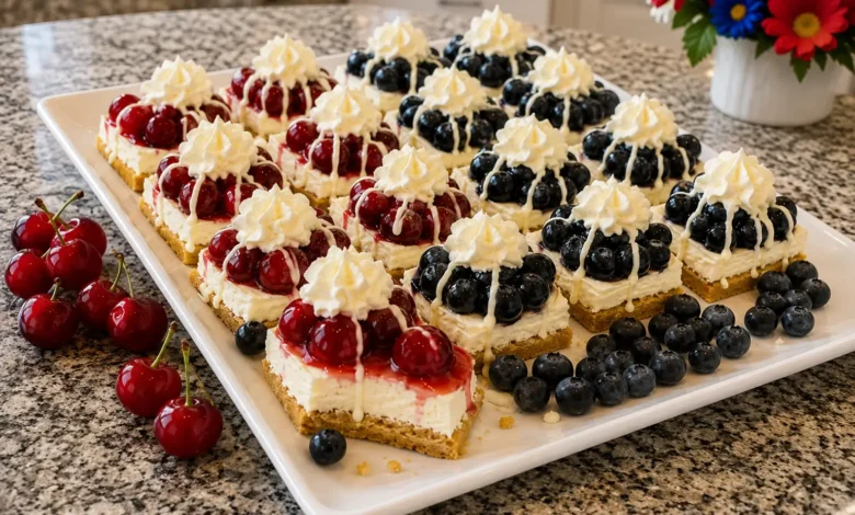 4th of July Cheesecake Graham Bites