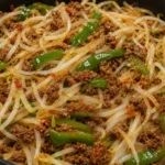 Ground Beef and Bean Sprout Stir Fry