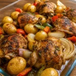 Oven-Baked Chicken with Potatoes & Peppers